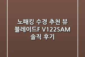노패킹 수경 추천! 뷰 블레이드F V122SAM 솔직 후기