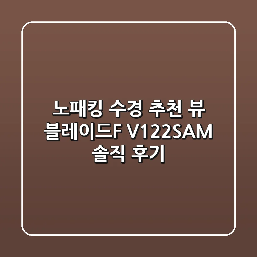 노패킹 수경 추천! 뷰 블레이드F V122SAM 솔직 후기