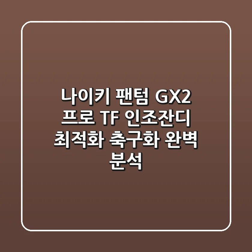 나이키 팬텀 GX2 프로 TF: 인조잔디 최적화 축구화 완벽 분석