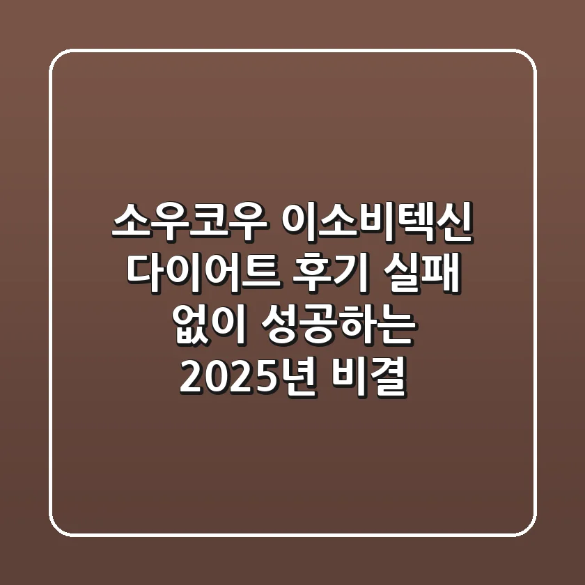 소우코우 이소비텍신 다이어트 후기, 실패 없이 성공하는 2025년 비결!