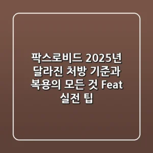 팍스로비드 2025년, 달라진 처방 기준과 복용의 모든 것 (Feat. 실전 팁)