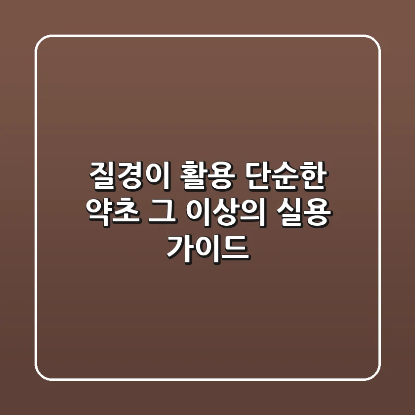 질경이 활용: 단순한 약초 그 이상의 실용 가이드