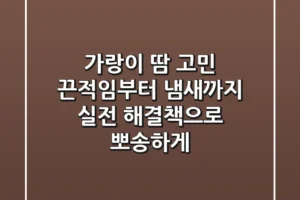 가랑이 땀 고민? 끈적임부터 냄새까지, 실전 해결책으로 뽀송하게!