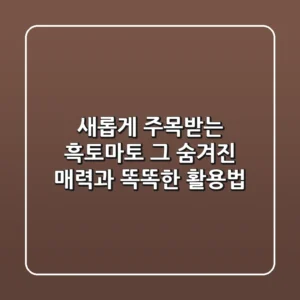 새롭게 주목받는 흑토마토, 그 숨겨진 매력과 똑똑한 활용법