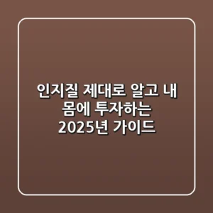 인지질, 제대로 알고 내 몸에 투자하는 2025년 가이드