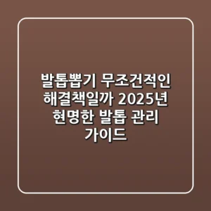 발톱뽑기, 무조건적인 해결책일까? 2025년 현명한 발톱 관리 가이드