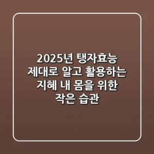 2025년 탱자효능, 제대로 알고 활용하는 지혜: 내 몸을 위한 작은 습관