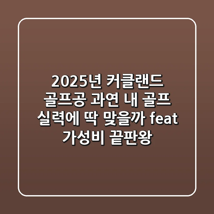 2025년 커클랜드 골프공, 과연 내 골프 실력에 딱 맞을까? (feat. 가성비 끝판왕)
