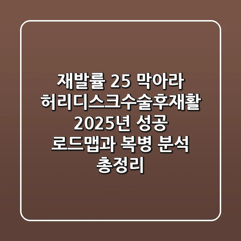 "재발률 25% 막아라", 허리디스크수술후재활, 2025년 성공 로드맵과 복병 분석 총정리