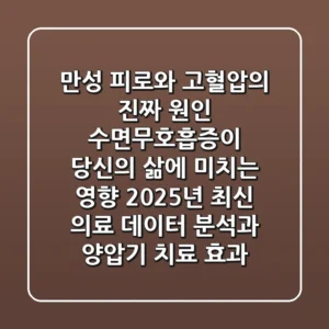 "만성 피로와 고혈압의 진짜 원인", 수면무호흡증이 당신의 삶에 미치는 영향: 2025년 최신 의료 데이터 분석과 양압기 치료 효과