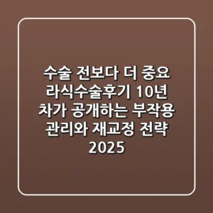 "수술 전보다 더 중요", 라식수술후기 10년 차가 공개하는 부작용 관리와 재교정 전략 2025