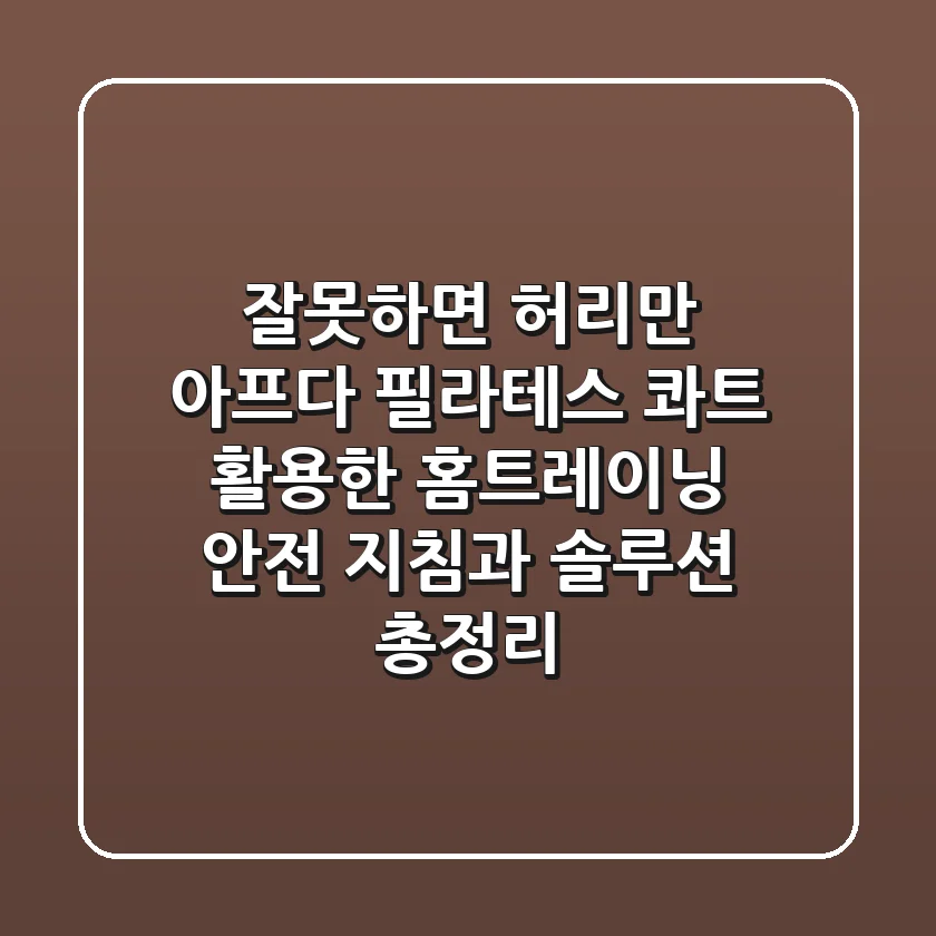 "잘못하면 허리만 아프다?", 필라테스 콰트 활용한 홈트레이닝 안전 지침과 솔루션 총정리