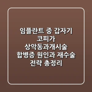 "임플란트 중 갑자기 코피가?", 상악동과개시술 합병증 원인과 재수술 전략 총정리