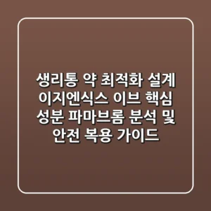 "생리통 약 최적화 설계?", 이지엔식스 이브 핵심 성분 파마브롬 분석 및 안전 복용 가이드
