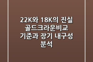 “22K와 18K의 진실”, 골드크라운비교 기준과 장기 내구성 분석