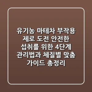 "유기농 마테차 부작용 '제로' 도전", 안전한 섭취를 위한 4단계 관리법과 체질별 맞춤 가이드 총정리