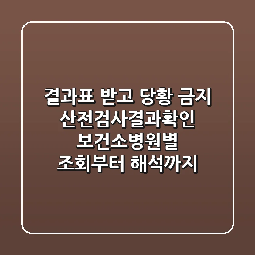 "결과표 받고 당황 금지", 산전검사결과확인, 보건소·병원별 조회부터 해석까지