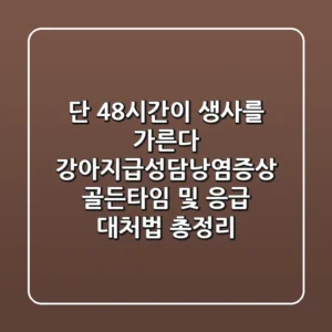 “단 48시간이 생사를 가른다”, 강아지급성담낭염증상 골든타임 및 응급 대처법 총정리