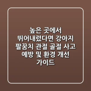 "높은 곳에서 뛰어내렸다면?", 강아지 팔꿈치 관절 골절 사고 예방 및 환경 개선 가이드