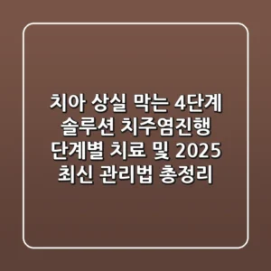 “치아 상실 막는 4단계 솔루션”, 치주염진행 단계별 치료 및 2025 최신 관리법 총정리